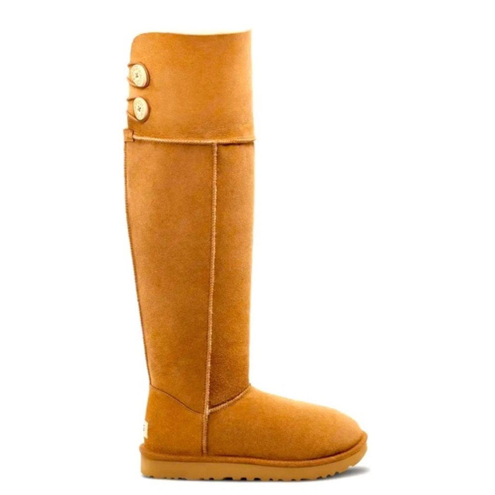 UGG Bailey Button Over The Knee Tall Chestnut Shearling Boots SIZE 10 Uggs!